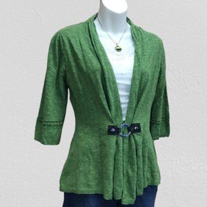 Green Cachet sweater cardigan Soft Surroundings Sm